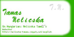 tamas melicska business card